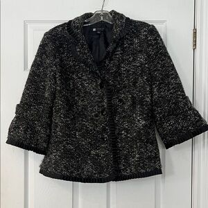 Elegant Black and Gray Teddy Jacket